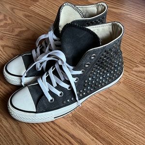 Studded converse high tops